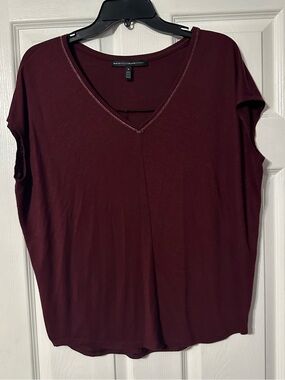 White House Black Market Simple Short Sleeve V-Neck Top